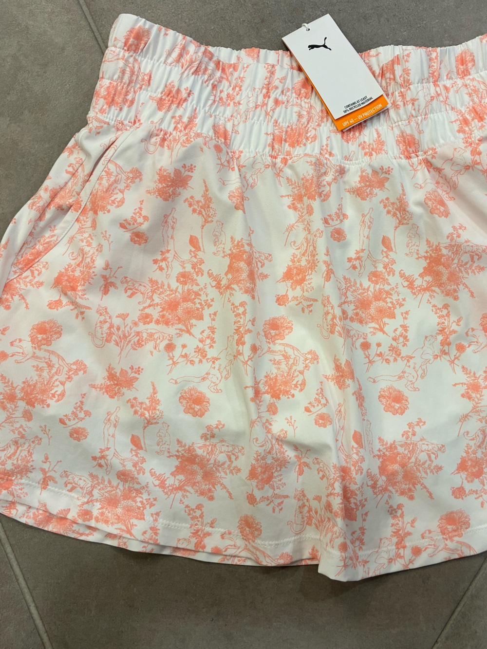 Puma White Mini Skirt with Coral Floral Print